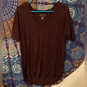american eagle soft & sexy maroon t-shirt (size xs)